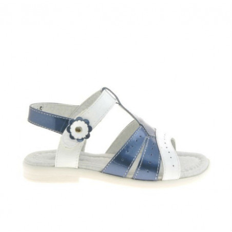 Παιδικά σανδάλια 18c λάκα indigo+λευκό