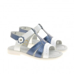 Παιδικά σανδάλια 18c λάκα indigo+λευκό