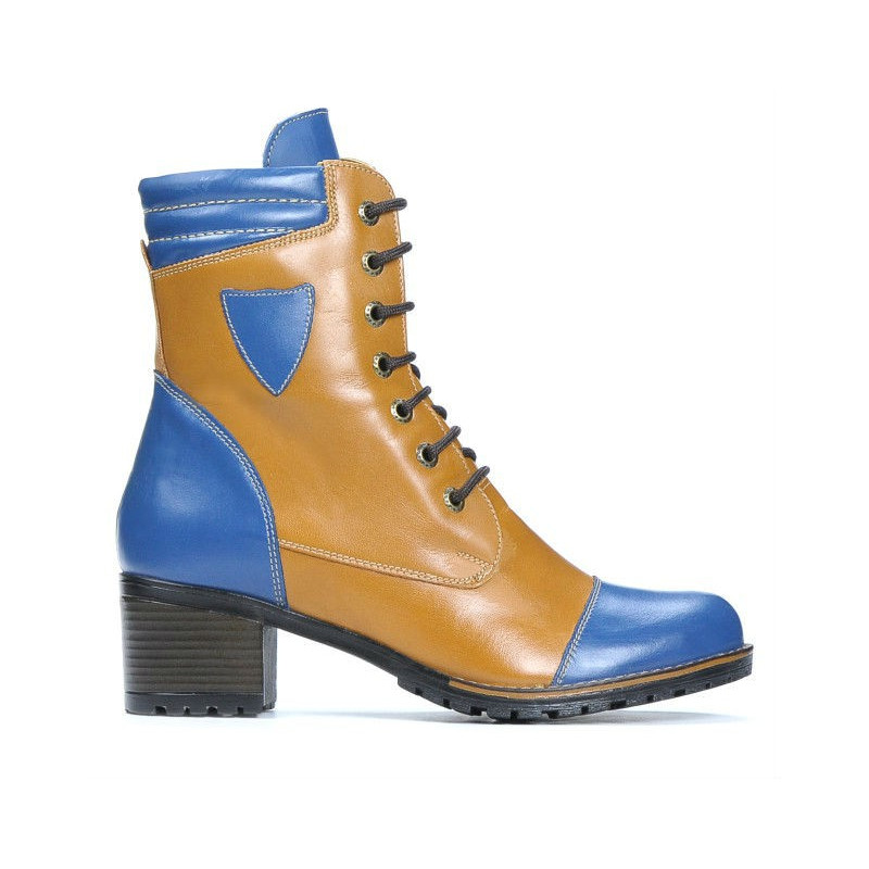 Γυναικείες μπότες 3279 indigo+καφέ
