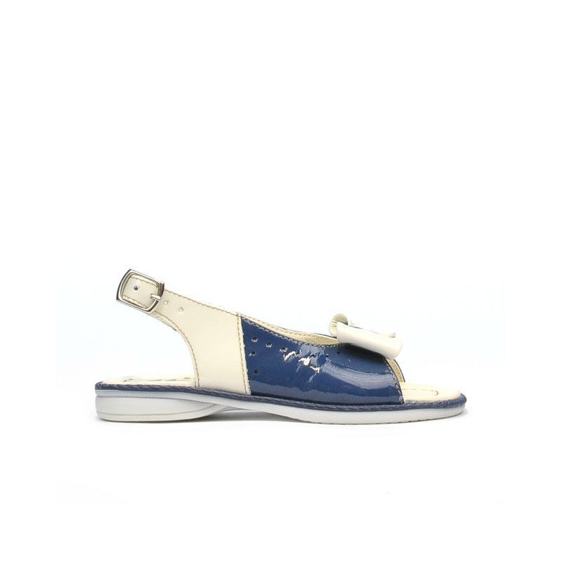 Παιδικά σανδάλια 58c λάκα indigo+μπεζ