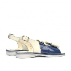 Παιδικά σανδάλια 58c λάκα indigo+μπεζ