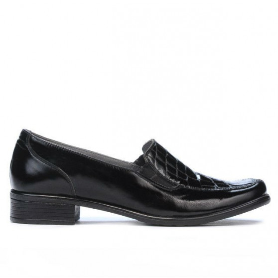 Γυναικεία παπούτσια casual 649 croco λουστρίνι μαύρο