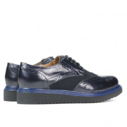 Γυναικεία casual παπούτσια 663-1 βερνίκι indigo συνδυασμένο