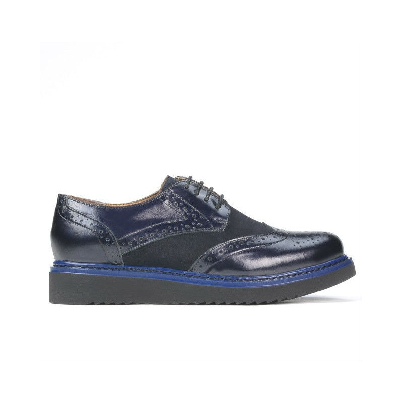 Γυναικεία casual παπούτσια 663-1 βερνίκι indigo συνδυασμένο
