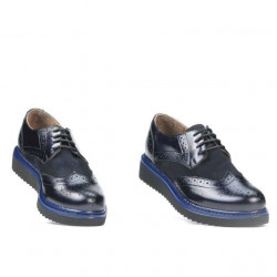 Γυναικεία casual παπούτσια 663-1 βερνίκι indigo συνδυασμένο