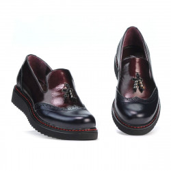 Γυναικεία παπούτσια casual 659 λουστρίνι indigo+bordo