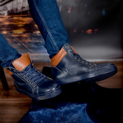 Ανδρικά μποτάκια 4103 indigo+maro