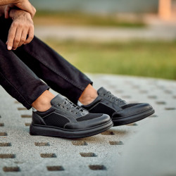 Ανδρικά παπούτσια casual/sport 906 μαύρο συνδυασμένο lifestyle