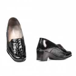 Γυναικεία casual παπούτσια 614 croco λάκκα μαύρο