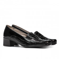 Γυναικεία casual παπούτσια 614 croco λάκκα μαύρο