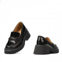 Γυναικεία casual παπούτσια 6041 croco μαύρο συνδυασμένο