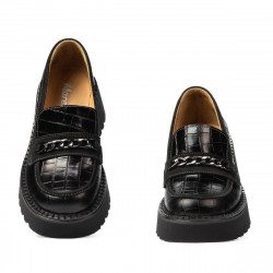 Γυναικεία casual παπούτσια 6041 croco μαύρο συνδυασμένο