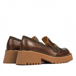 Γυναικεία casual παπούτσια 6041 croco καφέ συνδυασμός