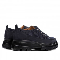 Γυναικεία casual παπούτσια 6043 indigo velur συνδυασμένα