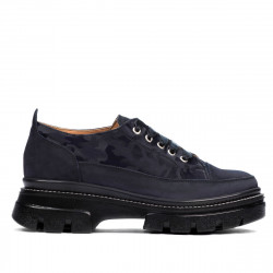 Γυναικεία casual παπούτσια 6043 indigo velur συνδυασμένα