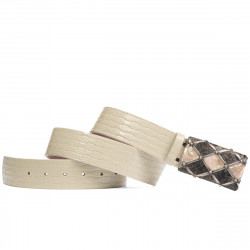 Ζώνη unisex 05ld λάκα μπεζ