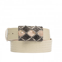 Ζώνη unisex 05ld λάκα μπεζ