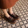 Γυναικεία casual παπούτσια 6041 croco καφέ συνδυασμός lifestyle