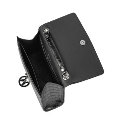 Γυναικεία τσάντα ώμου 013g 01 croco μαύρο