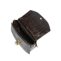 Γυναικεία τσάντα χειρός 023g croco dark brown