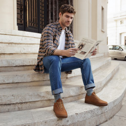 Ανδρικά παπούτσια casual/sport 968 bufo καφέ lifestyle