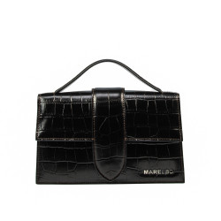 Τσάντα γυναικεία ώμου 028g 01 croco dark brown