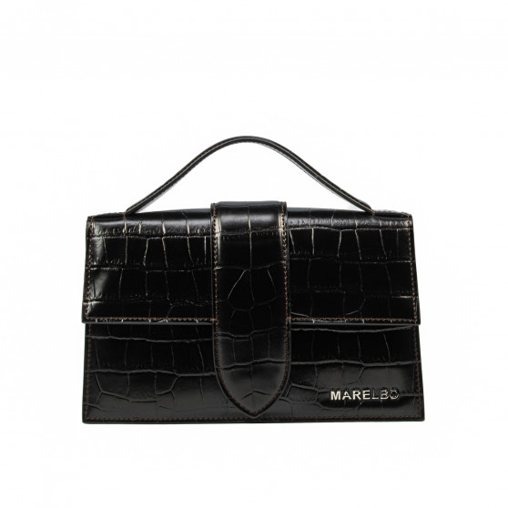 Τσάντα γυναικεία ώμου 028g 01 croco dark brown Τσάντα γυναικεία ώμου 028g 01 croco dark brown