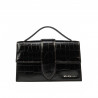 Τσάντα γυναικεία ώμου 028g 01 croco dark brown