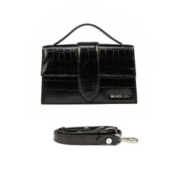 Τσάντα γυναικεία ώμου 028g 01 croco dark brown