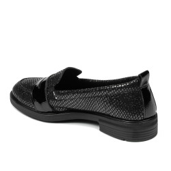 Γυναικεία casual/κομψά παπούτσια 6037 μαύρο ιριδίζον συνδυασμένο