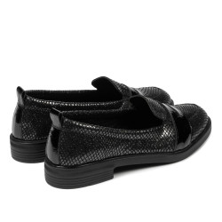 Γυναικεία casual/κομψά παπούτσια 6037 μαύρο ιριδίζον συνδυασμένο