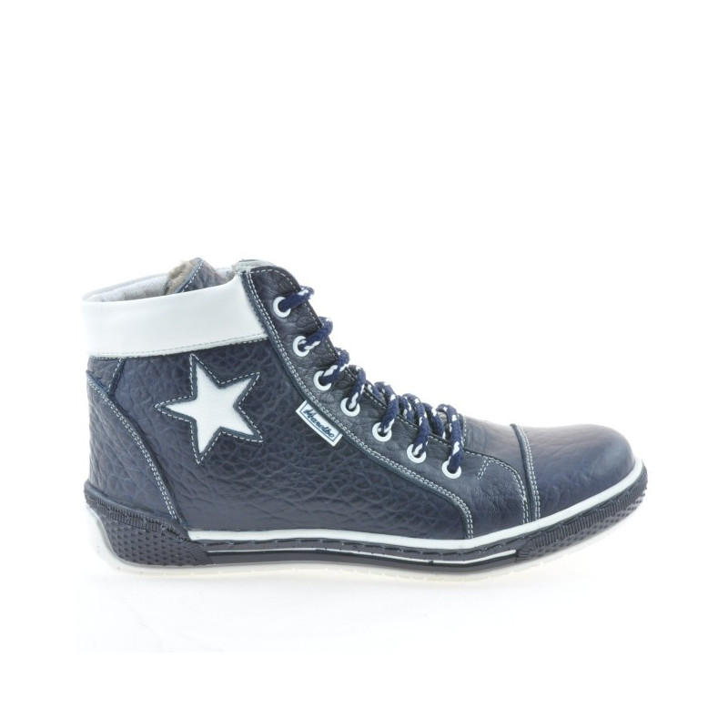 Γυναικείες μπότες 3274 indigo+άσπρο