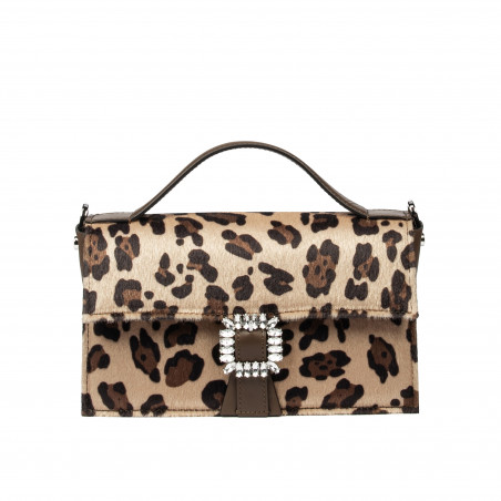 Τσάντα γυναικεία χειρός 039g 01 cavallino leopard