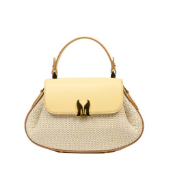 Τσάντα γυναικεία χειρός 042g butter yellow+raffia