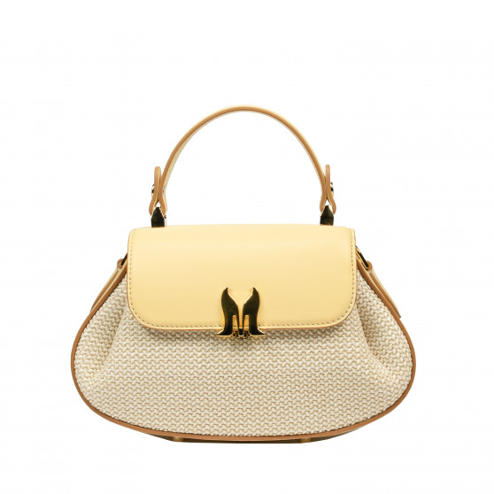 Τσάντα γυναικεία χειρός 042g butter yellow+raffia Τσάντα γυναικεία χειρός 042g butter yellow+raffia