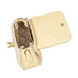 Τσάντα γυναικεία χειρός 042g butter yellow+raffia