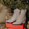 Γυναικείες μπότες με τακούνι 1411 nubuck άμμου lifestyle