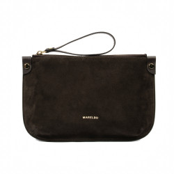 Γυναικεία τσάντα χειρός 211g suede coffee