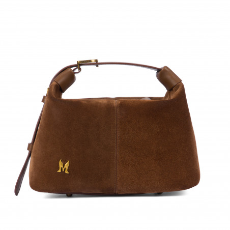 Γυναικεία τσάντα 037-1g καφέ σουέτ