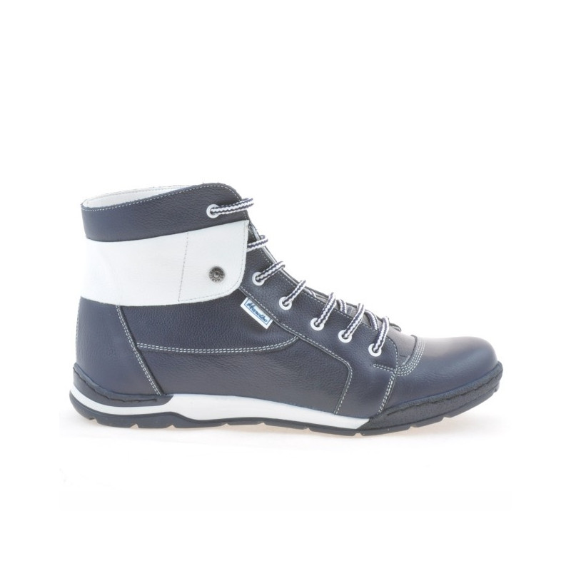 Ανδρικά μποτάκια 421 indigo+λευκό